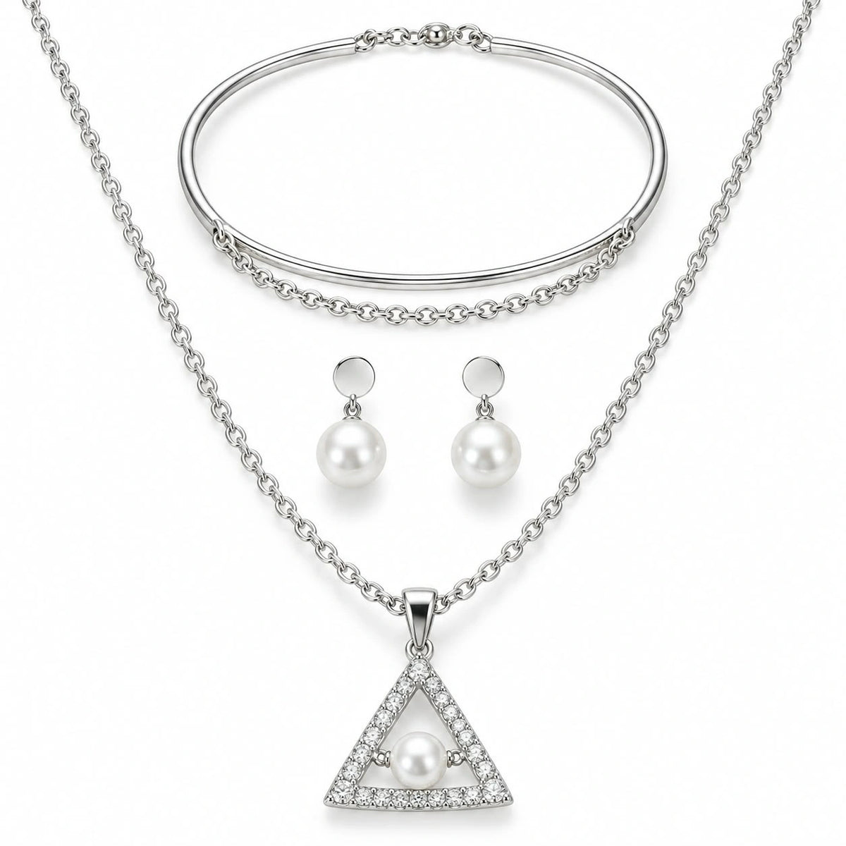 โจ Silver Grace Pearl Jewellery Set