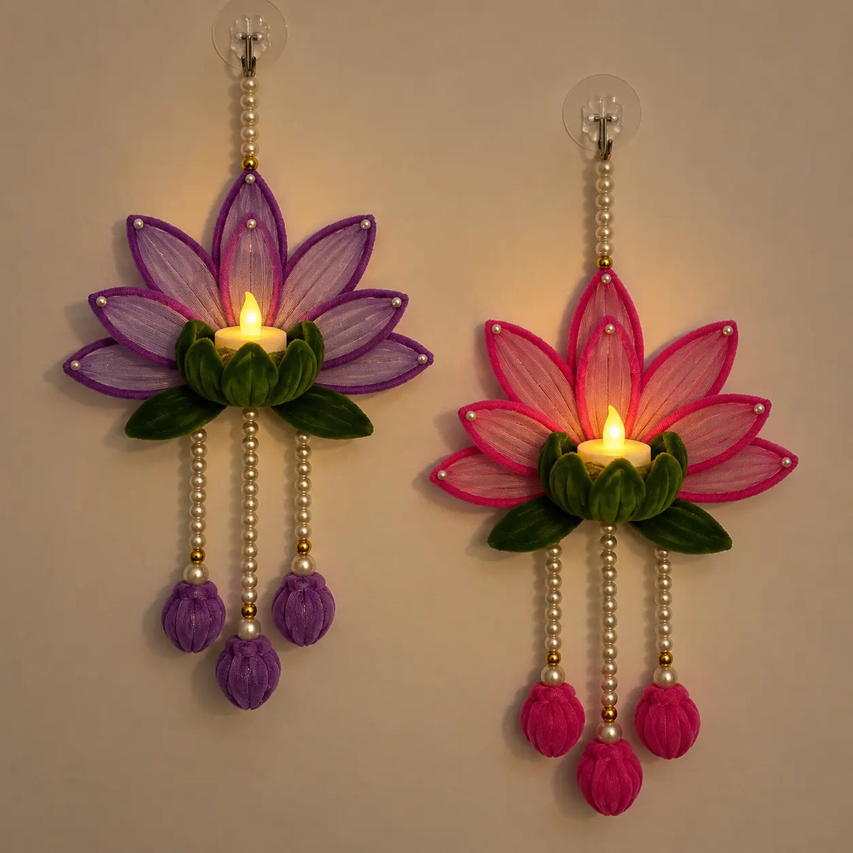 🪷 Lotus Wall Hanging Tealight Holder