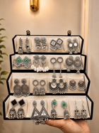 16 Premium Silver Jhumka Set – 3-Layer