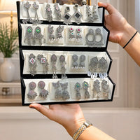 16 Premium Silver Jhumka Set – 3-Layer