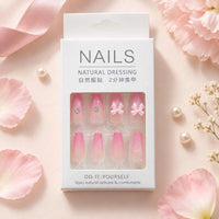 🌸 Pink Ombre Bow Nail Set