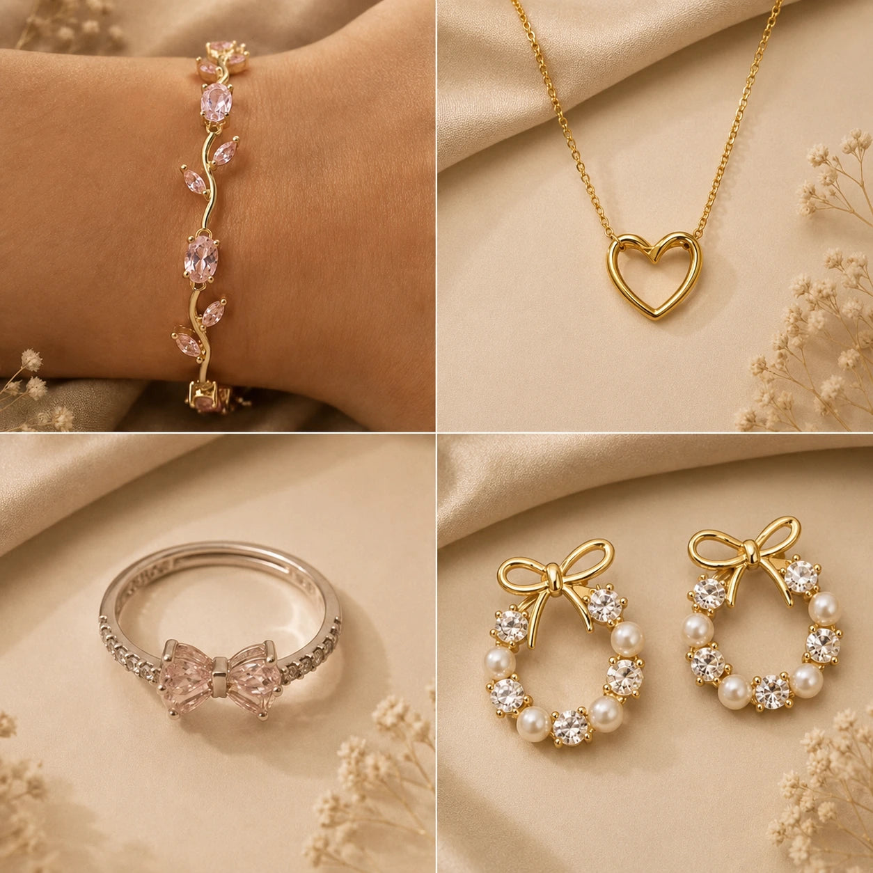 Viral Jewellery Combo + Cadbury Dairy Milk Silk Mini Treats