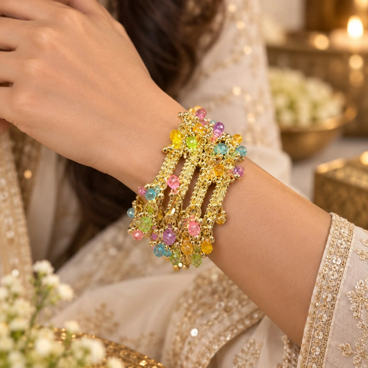 Golden kashmiri  bangles ✨