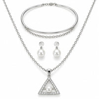 ✨ Silver Grace Pearl Jewellery Set