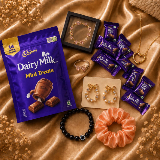 Viral Jewellery Combo with Dairy Milk Mini Treats