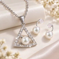 ✨ Silver Grace Pearl Jewellery Set