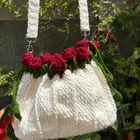 White Rose bag with mini pouch combo ♥️