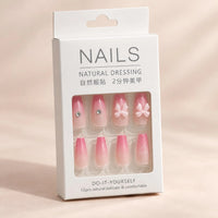 🌸 Pink Ombre Bow Nail Set